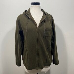 Lauren Ralph Lauren Olive Green Full-Zip Hoodie Sweatshirt